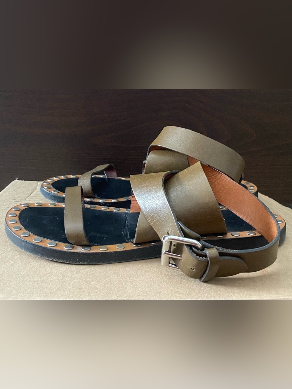 Janis stud-embellished flat sandals - Picture 5 of 9